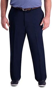 Haggar Men's Premium Comfort Khaki Pant - Multi-Fits Regular and Big & Tall Sizes, Dark Night Sky, 54W x 32L