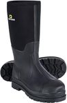 DRYCODE Work Boots for Men with Steel Shank, Waterproof Rubber Boots, Warm 6mm Neoprene Anti Slip Rain Boots, Size 5-14