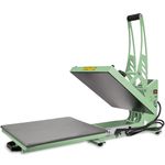 CooLSub Heat Press 15x15 Slide Out Heat Press Machine, Industrial Digital Heat Transfer Machine Sublimation for T-Shirt Green