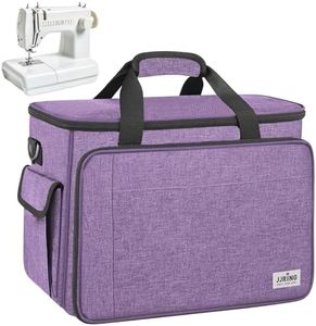 JJRING Sewing Machine Carrying Case, Portable Sewing Machine Bag with Shoulder Strap, Heavy Duty Sewing Machine Tote Suitable for Standard Sewing Machines, Purple