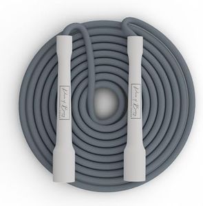 POWER OF BOXING Skipping Rope, Jump Rope for Fitness, Cardio, Fat Burning Workout, Exercise, Home Gym, Boxing, MMA & Crossfit, Durable & Lightweight Design for Men, Women, and Athletes (Grey)