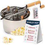 Original Whirley Pop Popcorn Maker - 6 Quart Stove Top Popper With Metal Gears, Wabash Valley Farms Gourmet Popcorn Pot (Stainless Steel)