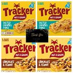 Cereal Bar Bundle with 2 X Tracker Chocolate & Peanut Bars and 2 X Tracker Oats & Grains Salted Caramel Fudge Cereal Bars (4 Pack) with Hubsidia Thank you Card