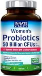 Innate Vitality Probiotics for Women, 50 Billion CFUs, 17 Proven Strains, 60 Veggie Caps, Formulated with Prebiotics and Cranberry Extract,Non-GMO, Supports Vaginal, Digestive and Immune Health