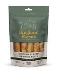 Bingham Farms Chicken Glazed Rawhide Roll Dog Treat – Dental Chew, Nutritious, Natural Flavour, High Protein – Medium - 5 pk - 90 g