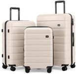 Coolife Luggage Set, Lightweight Durable Hardshell, 3 piece, Matte White