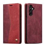 QLTYPRI Wallet Case for Samsung Galaxy A55 5G, Vintage PU Leather Folio Case with Card Slots Kickstand Magnetic Closure Shockproof Flip Phone Cover for Samsung Galaxy A55 5G - Wine Red