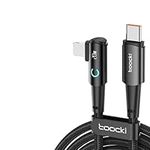 Wayzu® 2M Fast Charging Cable 20W, 90 Degree Right Angled USB Type C to iP, LED Charger Cable equipped with Safe Protection Chip for iPhone14 Plus,14 Pro,14 Pro Max,13,13 Pro,13 Pro Max/SE /11/XS