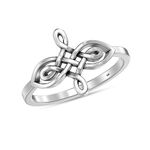 Amazon Brand - Nora Nico BIS Hallmarked Celtic Knot Eternity Wedding Band Ring for Women and Girls (Ring Size - 7)