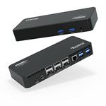 Plugable 12-in-1 USB C Triple Monitor Docking Station, Triple 4K Displays with 3X HDMI or 3X DisplayPort, Compatible with Mac, Windows, Thunderbolt, USB4, USB-C (60W PD, 6X USB Ports, Ethernet)