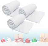 Prextex 3 Pack Christmas Snow Blanket Roll (80 x 240cm) for Christmas Decorations, Village Displays, Under The Christmas Tree - Thick White Soft Fluffy Fake Snow Cover for Holiday and Winter Displays