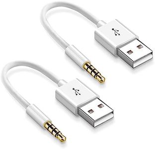 iMangoo Charging Cable for iPod Shuffle Cable USB Data Sync Cable Cord 3.5mm Male AUX Plug to USB Male Adapter Cable Charger Converter Headphone Audio Extender Jack for iPod Shuffle 3 4 5 6 Gen 2-Pack