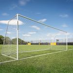 QUICKPLAY Pro Alu Match Football Soccer Goal Range | Premium Reinforced Aluminium Soccer Match Goal | 8 Size Options up to 24x8' Full Size Goal [Single Goal]