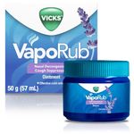 Vicks VapoRub Nasal Decongestant, Cough Suppressant, Relief from Cold, Aches, & Pains, Chest Rub Ointment, Lavender scent, 50 g/57 mL