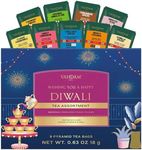 VAHDAM, Limited Edition - Happy Diwali Gift Basket | 9 Delicious Variety Pyramid Tea Bags | Perfect Diwali Gifts for Friends and Family I Perfect Diwali Offering for Guests