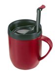 Zyliss Hot Mug Cafetiere, Plastic/Silicone, Red, Coffee Travel Mug/Insulated Coffee Mug/Filter for Ground Coffee/Mug with Lid/Camping Mug, Dishwasher Safe