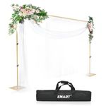 EMART Heavy Duty Backdrop Stand, 2mx3m/ 6.5x10 ft Adjustable Background Support System Kit with Steel Base for Photography, Photo Video Studio, Birthday Parties - Gold