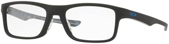 Oakley OX8081 Plank 2.0 Rectangular Prescription Eyeglass Frames, Satin Black/Demo Lens, 53 mm