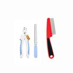 Foodie Puppies Professional Animal Nail Cutter Clipper Trimmer Filer for Small, Medium, and Large Dogs, Puppies, Cats and Kittens Claw Grooming Tool Set (Nail Clipper + Flea Comb)