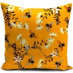 HUASHUZI Bee Cushion Cover Yellow Mustard Double Sided Printing Bee Gifts for Women Throw Pillow Case Outdoor Decor Home Garden Decorate for Livingroom Couch Patio Furniture Sofa 18"x18"(45x45cm)