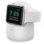 AhaStyle iWatch Stand Silicone Charging Dock Holder for Apple Watch Ultra 2, Ultra, SE2, SE, Series 10 9 8 7 6 5 4 3 2 1 (49/46/45/44/42/41/40/38mm), Supports Nightstand Mode(White)