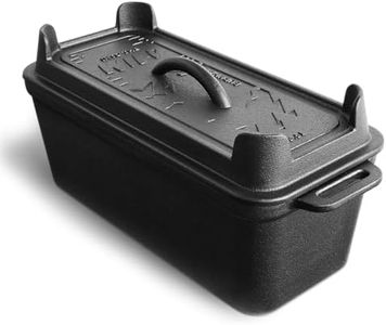 BURNHARD Molde para Pan de Hierro Fundido con Tapa - 3,5 l, 35,4 x 14,3 x 15,3 cm
