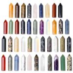 XIANNVXI 42 Pcs Healing Crystals Wands Crystals Points Natural Bulk Crystals Gemstones Healing Stones Reiki Crystal Tower for Meditation Balancing Witchcraft Spiritual Gifts