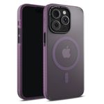 DailyObjects Polycarbonate Case For iPhone 14 Pro Max Compatible With Mag-Safe Wireless Charging,Purple Nimbus Slim Shockproof Back Cover