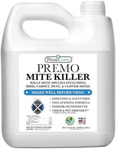 Mite Killer Spray by Premo Guard – 128 oz – Treatment for Dust Spider Bird Rat Mouse Carpet and Scabies Mites – Fast Acting 100% Effective – Child & Pet Safe – Best Natural Non-Toxic Formula