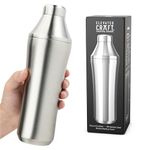 Elevated Craft Hybrid Cocktail Shaker - Premium Vacuum Insulated Stainless Steel Cocktail Shaker - Innovative Measuring System - Martini Shaker for The Home Bartender - 28oz Total Volume