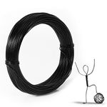 Aluminum Craft Wire, 98.4Ft/ 30m 1mm Metal Wire Armature for Crafts Flexible Bendable Aluminum Wire 18 Gauge for Jewelry Making DIY Crafts Gardening Sculpting (Black)