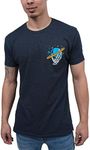 INTO THE AM Floral Orbit T-Shirt - Cool Space Design Tees for Men (Navy, Large)