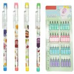 Lopenle 12PCS Non Sharpening Pencils Animals Stackable Pencils Transparent Mechanical Pencils With 64 Replacable Refills For School Teachers Supplies.