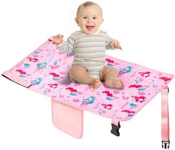 Airplane Seat Extender for Kids, Miuudby Toddler Airplane Bed with Side Pocket for Baby Plane Travel Essentials, Infant Portable Airplane Bed Foot Rest for Flights - Toddler Airplane Travel Essentials