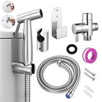 TourKing Hand-held Bidet Sprayer Set, Stainless Steel Toilet Shattaf Cloth Diaper Sprayer with Anti-leaking Hose and Pet Dog Bath,Bathroom Cleaning and Personal Hygiene