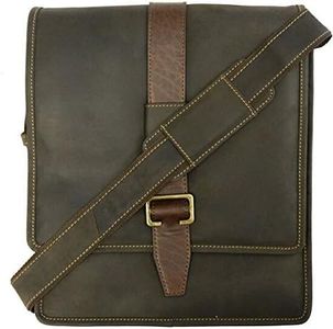 Visconti 16159 Zoltan Medium Messenger Bag in Oiled Leather (Oil Brown)