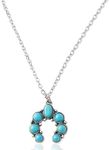 Lolo's Jewelry Dainty Sterling Silver Necklace, Real Turquoise Necklace Western Jewelry Pendant, Boho Cute Necklaces for Women Trendy Non Tarnish Waterproof Adjustable Chain Lobster Clasp, Lucie