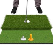 SAPLIZE Extra Large & Non-Slip Golf Hitting Mat, Optimized for Hard Floors, 24" x 24" Foldable 2-in-1 Golf Practice Mat for Indoor/Outdoor Driving and Chipping Training