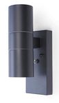 HiSPEC Coral Home Lighting Interior Up & Down Wall Light with Photocell Sensor (Anthracite Grey)