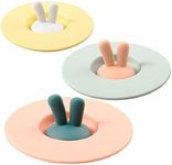 PIVHWIR Silicone Cup Lids Set of 3, Food Grade Rabbit Ear Silicone Cup Covers Anti-dust Airtight Seal for Mugs, Tea Cups, Hot Cup Lids, Coffee Cup