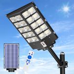 JAYNLT 2500W Solar Street Lights Outdoor, 150000LM 6500K Solar Parking Lot Lights Dusk to Dawn, IP67 Waterproof Solar Security Flood Lights with Motion Sensor for Yard, Garden, Parking Lot