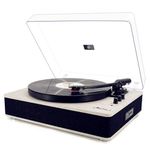 LP&No.1 Vinyl Record Player BT Vintage 3-Speed Turntables with Built-in Speakers, Belt-Driven LP Player with USB Recording AUX-in RCA,Headphone Jack,Light Marble