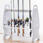 StoreYourBoard Fishing Rod Storage Rack, Holds 24 Fishing Rods and Reels, Weatherproof, Indoor and Outdoor Storage Stand