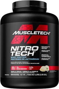 Whey Protein Powder, MuscleTech Nitro-Tech Whey Protein, Whey Isolate & Peptides Protein Powder, Muscle Builder for Men & Women, Lean Protein Powder for Muscle Gain, Vanilla Cream, 5 lbs (50 Servings)