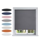 Lister Cartwright Blackout Plain Roller Blinds Windows Blind Easy Fit Child Safety Included (Dark Grey, 120 cm Width x 160 cm Drop)