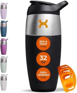 Promixx Pursuit Shaker Bottle - Single Wall Stainless Steel Protein Shaker Bottle, Super Smooth Shakes, 950 ml, Black