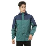 ZEEL Raingear Stylish Rain Standard Length Jacket for Men Waterproof for Bike Riders with Adjustable Hood Along with Inner Pockets,Waterproof Rainwear with Lightweight Polyester Jacket, Zrs012, Navy