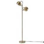 Globe Electric 67515 Miles 61" 2-Light Floor, Matte Brass, Adjustable Lamp Heads, in-Line On Off Foot Switch