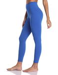 YUNOGA Women's Ultra Soft High Waisted Seamless Leggings Tummy Control Yoga Pants, Royal Blue, M