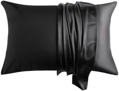 100% Mulberry Silk Pillowcase for Hair and Skin, 1 Pack Both Sides Silk Pillow Case with Hidden Zipper, 22 Momme Highest Grade 6A Bed Pillowcase (20" x 30") Hypoallergenic Soft Breathable (Black)